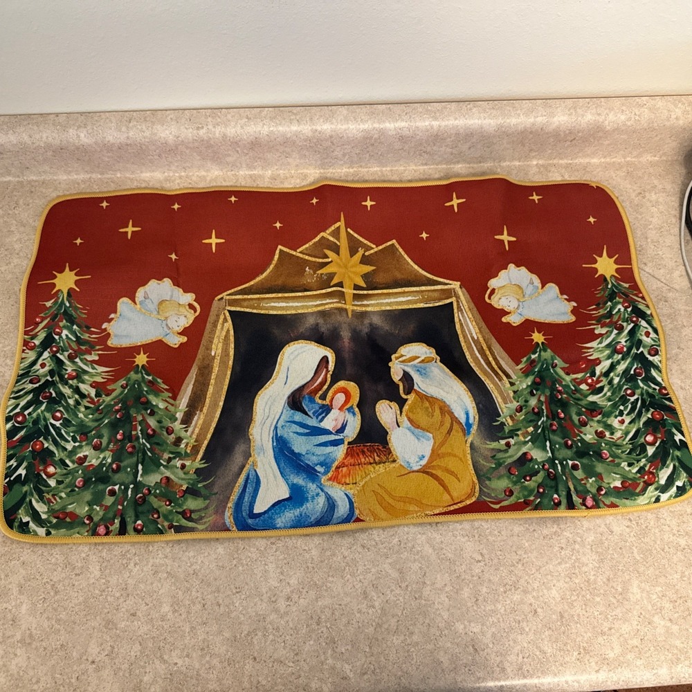 Religious Christmas Doormat 28x16‎